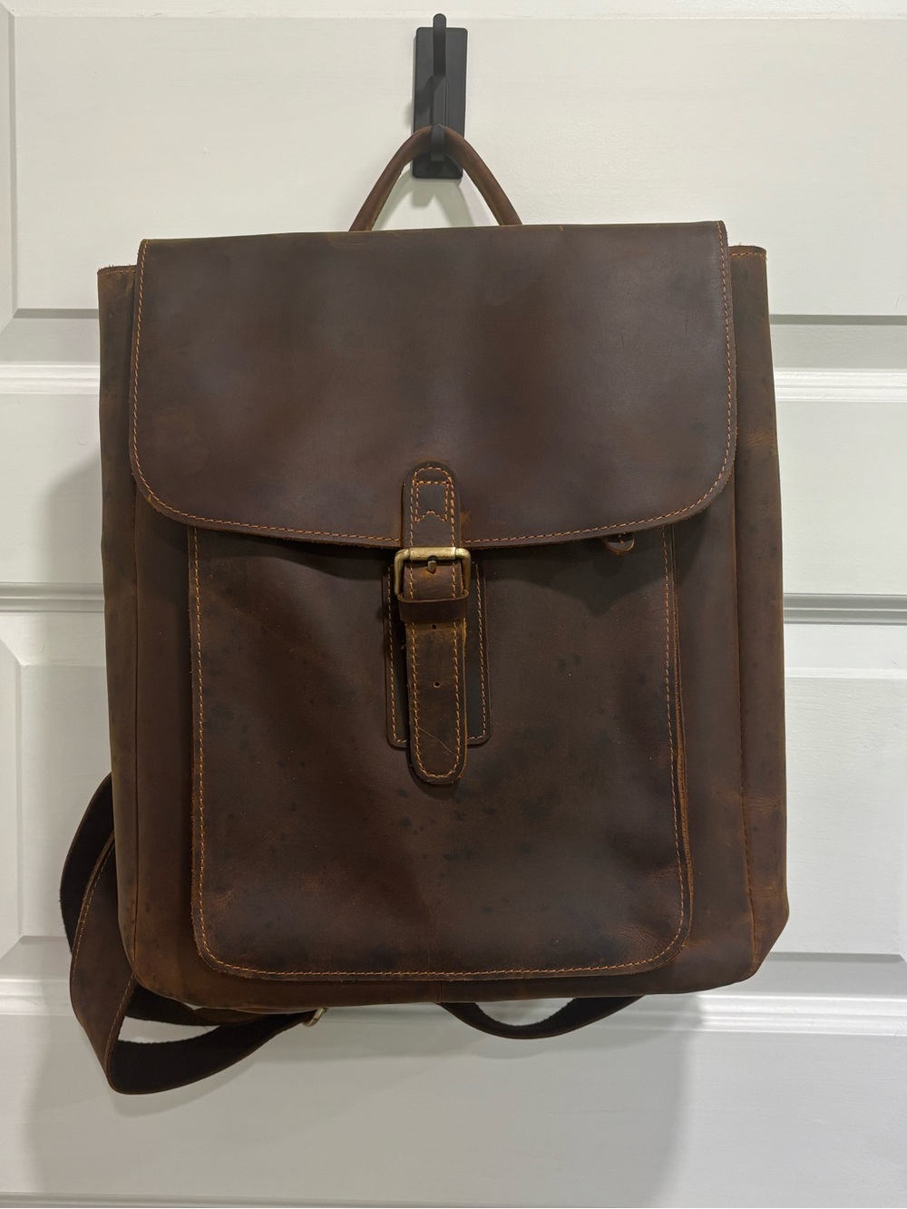 Leather laptop backpack “Eiken”